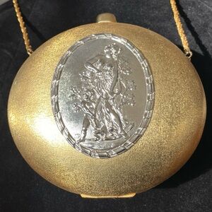 Saks Fifth Avenue Italy Vintage Gold & Silver Romantic Shell Purse